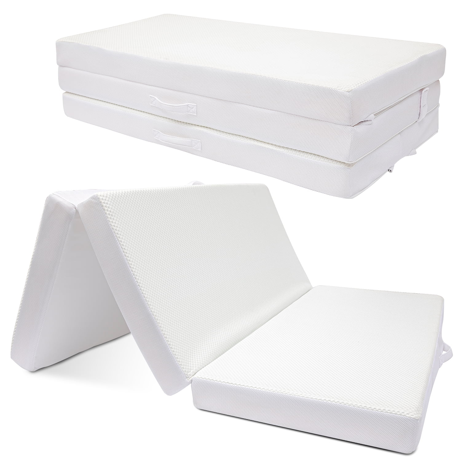 Queen White Rayon from Bamboo Tri-Fold Mattress