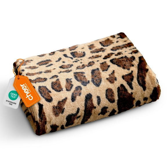 Cheer Collection Ultra Cozy Animal Prin t Faux Fur Reversible Throw Blanket