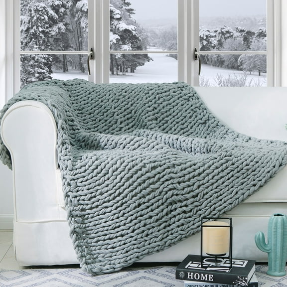 Cheer Collection Ultra Plush and Soft Chunky Cable Knit Throw Blanket