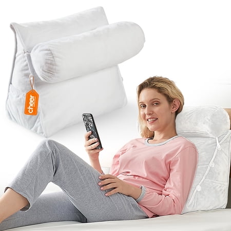 Cheer Collection Wedge Pillow with Detachable Bolster & Backrest