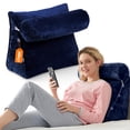 thumbnail image 1 of Cheer Collection Wedge Reading Pillow with Adjustable Bolster Memory Foam Back Support, Navy, 1 of 5