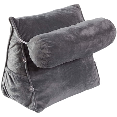 Cheer Collection Wedge Shaped Back Support Pillow and Bed Rest Cushion for Reading, Gaming, Watching - with Adjustable Neck Pillow