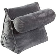 Cheer Collection Wedge Shaped Back Support Pillow and Bed Rest Cushion for Reading, Gaming, Watching - with Adjustable Neck Pillow