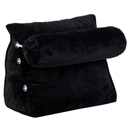 Cheer Collection Wedge Shaped Back Support Pillow and Bed Rest Cushion for Reading, Gaming, Watching - with Adjustable Neck Pillow