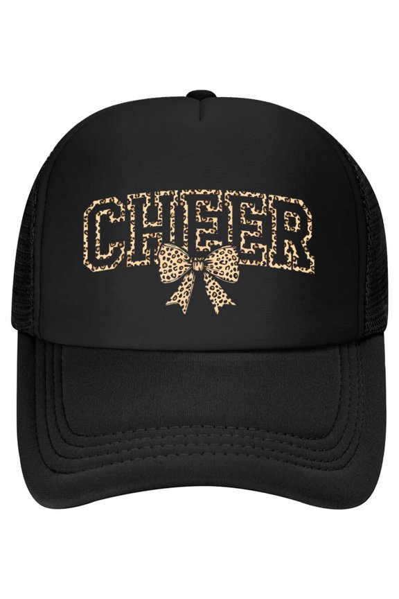 Cheer Coquette Bow Leopard Cheerleader Mom Cheerleading Baseball Cap