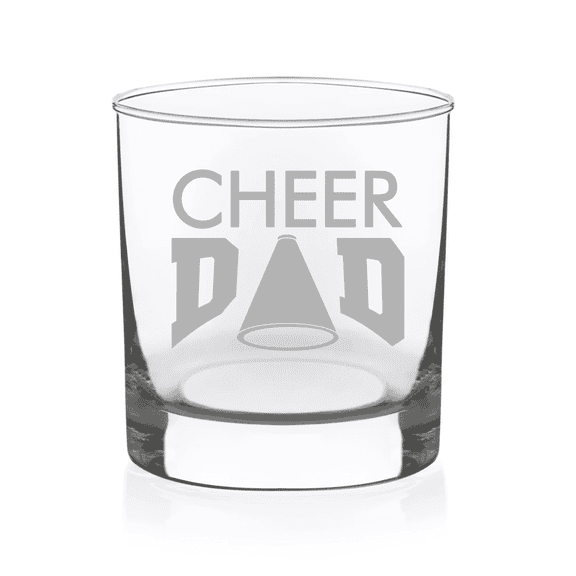 C&M Personal Gifts 11 oz Cheer Dad Whiskey Rocks Glass - Cheer Dad Themed Gift