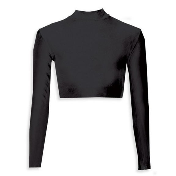 Cheer Fantastic Turtleneck Midriff Black YOUTH LARGE