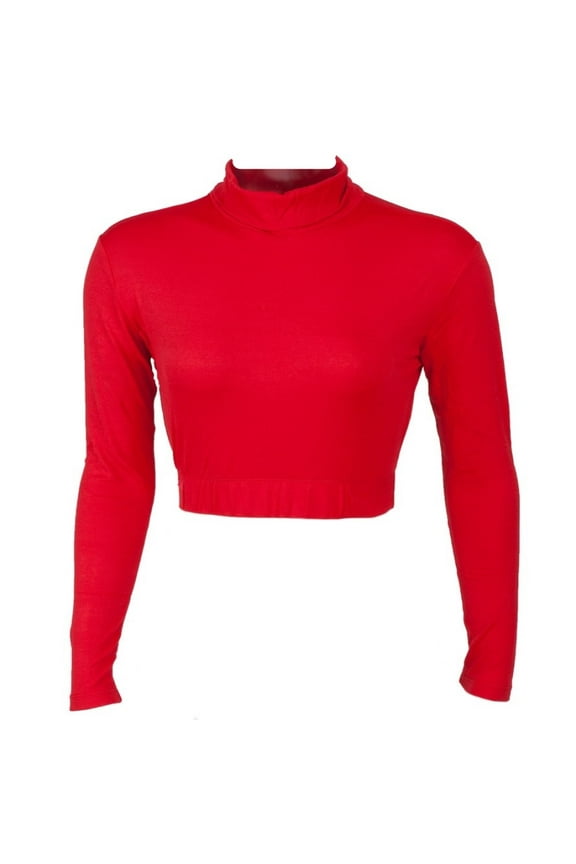 Turtleneck Midriff Red Ladies Medium