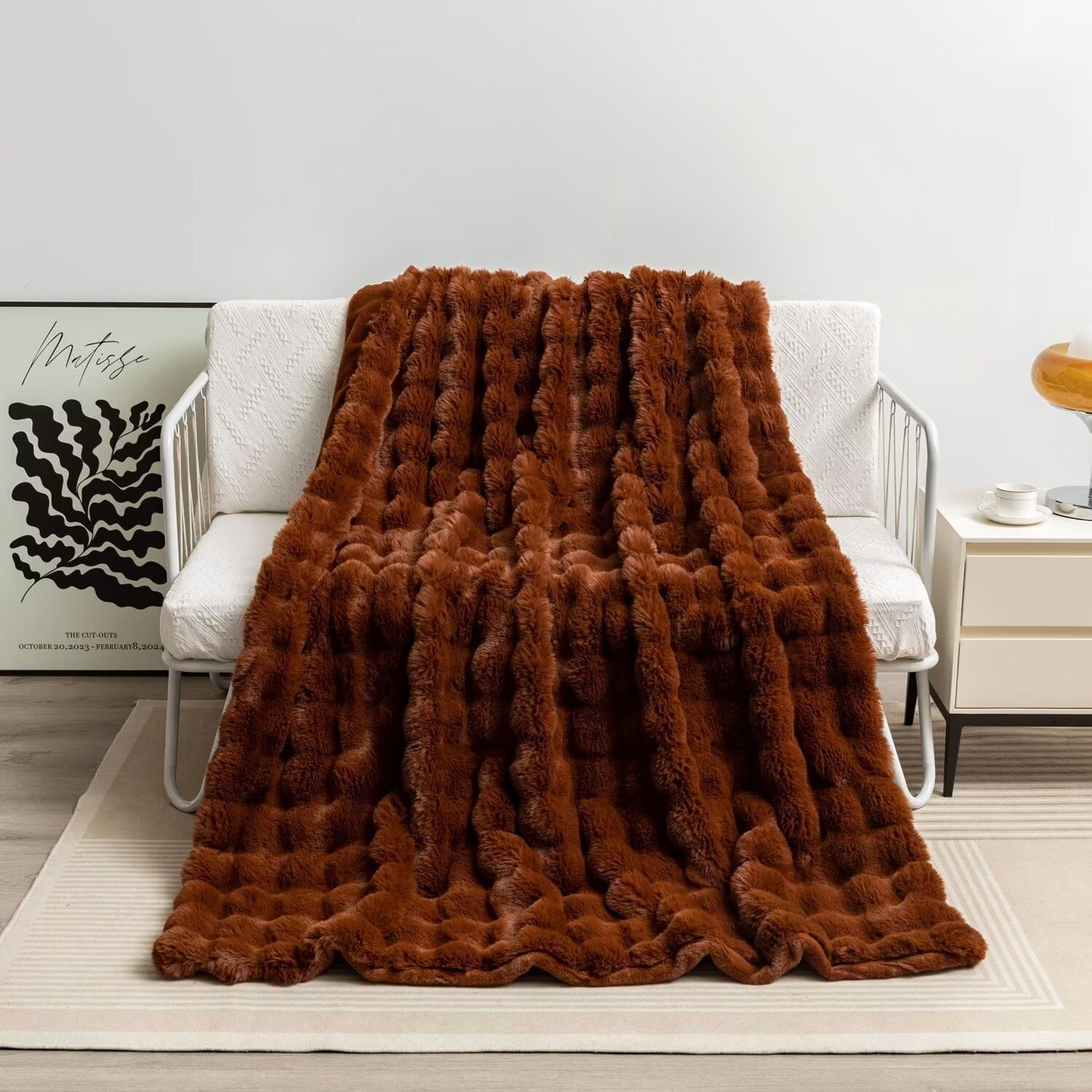 Cheer Faux Fur Blanket Luxurious Fluffy Blankets for Couch Bed Machine Washable 60 x 70 inches Grey Walmart