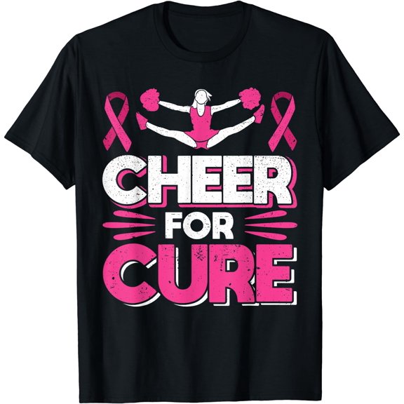 Cheer For Cure Cheerleading Breast Cancer Awareness T-Shirt