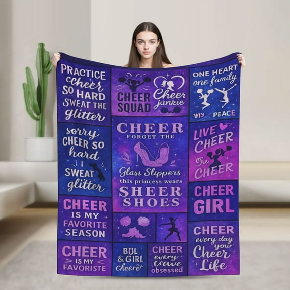 Cheer Gifts for Girls Cheerleader Blanket Ultra Soft Flannel Cheerleading Gifts Throw Blanket Birthday Gift Ideas for Teens Kids 50x40
