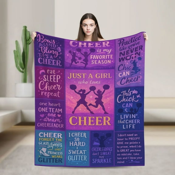 Cheer Gifts for Girls Cheerleader Blanket Ultra Soft Flannel Cheerleading Gifts Throw Blanket Birthday Gift Ideas for Teens Kids 50x40