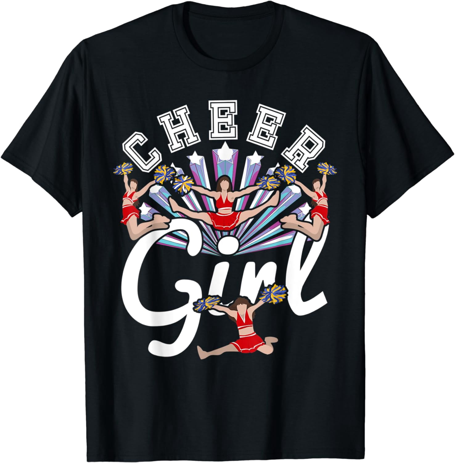 Cheer Girl Cheerleader Women Cheering Cheerleading T-Shirt - Walmart.com
