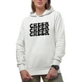 thumbnail image 1 of Cheer, Groovy Retro Wavy Text Merch Gift, White Hooded Sweatshirt or Hoodie, Small, 1 of 5