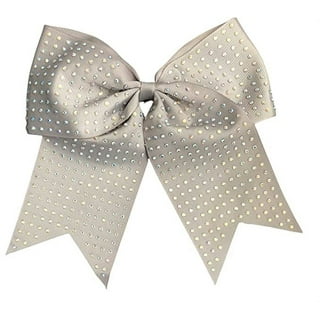 Glitter Cheer Bows - Cheerleading Softball Gifts for Girls and Women Team  Bow with Ponytail Holder Complete your Cheerleader Outfit Uniform Strong  Hair Ties Bands Elastics by (1) (Silver) 