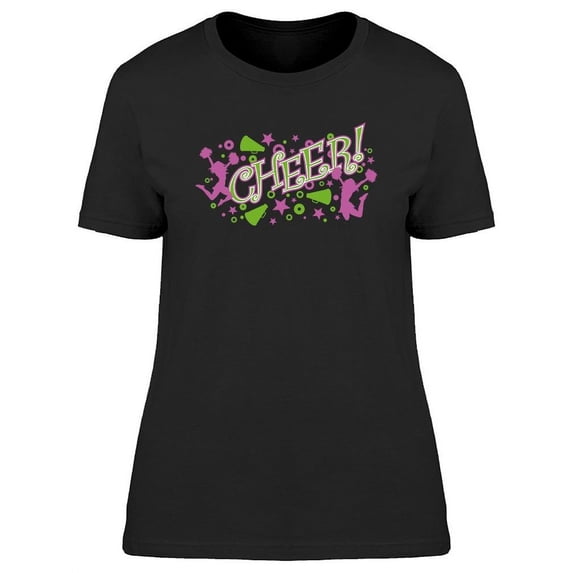 Cheer In Pink And Green T-Shirt Women -Image by Shutterstock, Female Large