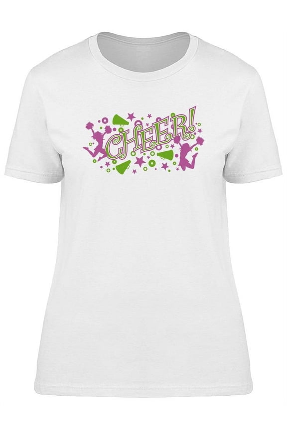 Cheer In Pink And Green T-Shirt Women -Image by Shutterstock, Female Large