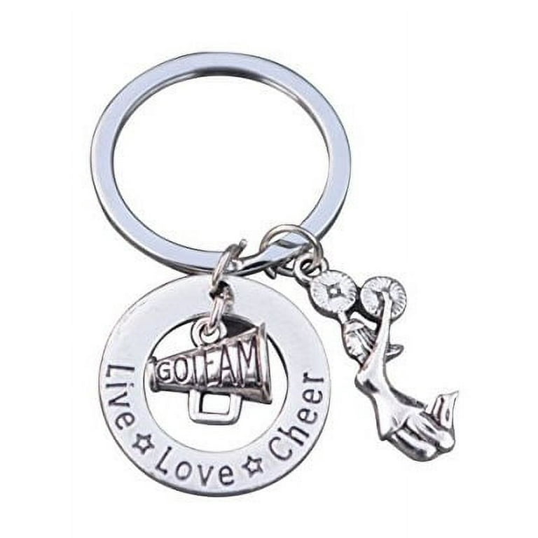  Cheerleader Pin Me Lanyard Keychain - Handmade - Cheer Gift -  Good Luck Cheerleading (Black) : Handmade Products