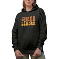thumbnail image 1 of Cheer Leader, Cheerleading or Cheerleader Themed, Groovy Retro Wavy Text Merch Gift, Black Hooded Sweatshirt or Hoodie, Small, 1 of 5