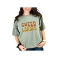 thumbnail image 1 of Cheer Leader, Cheerleading or Cheerleader Themed, Groovy Retro Wavy Text, Moss Comfort Colors T-Shirt, 2XL, 1 of 1