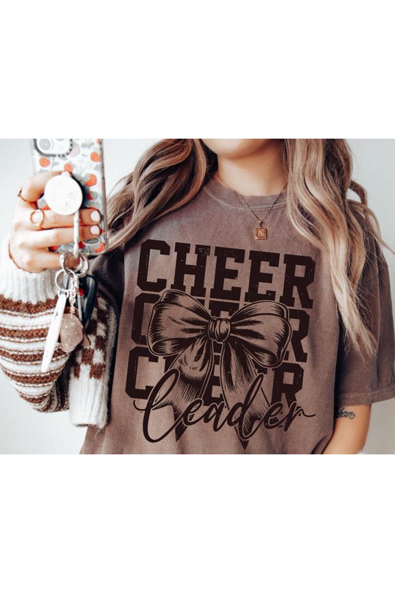 Cheer Leader T-Shirt, Cheer Mom Shirt, Cheer Squad Tee for Game Days, Sublimation Design