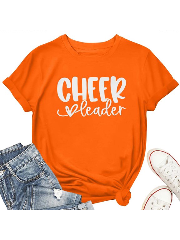 Cheer Leader Women's T-Shirt – Cheerleading Graphic Tee, Cute Team Spirit Top for Game Day, Pep Rally, School Events