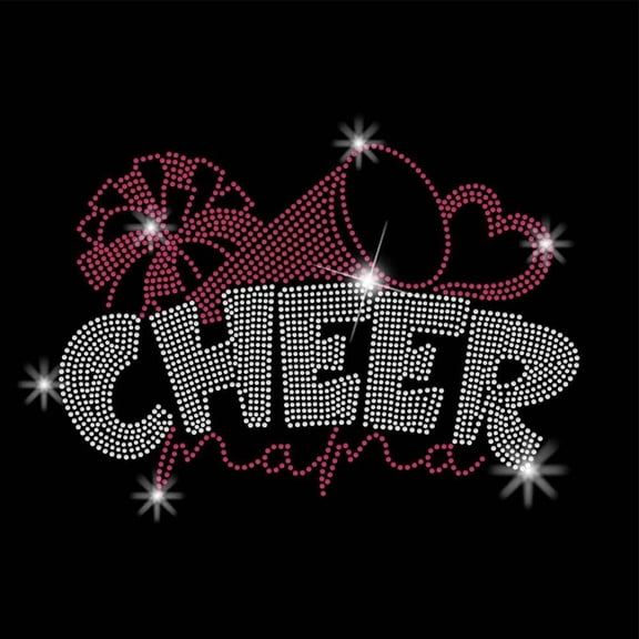 Cheer Mama Iron on Rhinestones Cheers Party Bling Glass Rhinestone Decals DIY Hotfix Transfer Stickers Heat Rhinestone Patches for T-Shirt Clothing Hoodies Art Craft Decor Gifts Colorful
