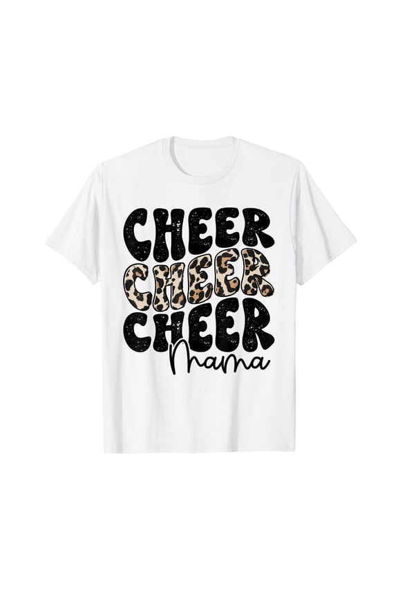 Cheer Mama Leopard Proud Cheerleading Mom Biggest Fan T-Shirt
