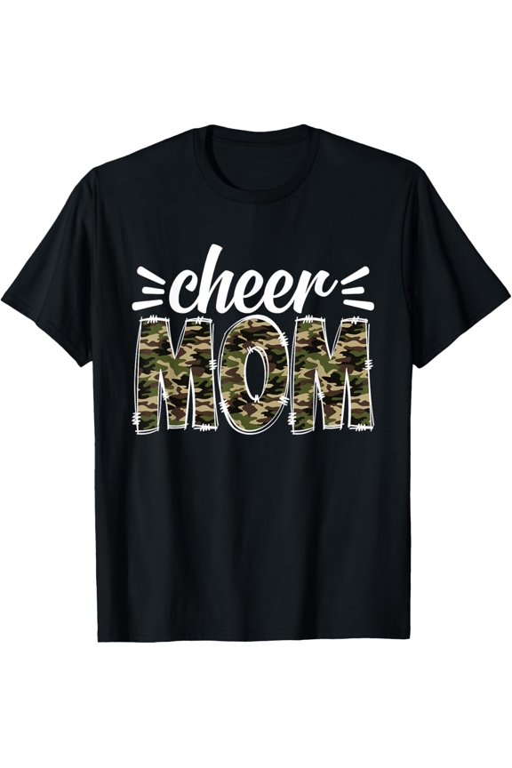 Cheer Mom Camouflage Cheer Crew Cheerleader Mother's Day T-Shirt Shirts