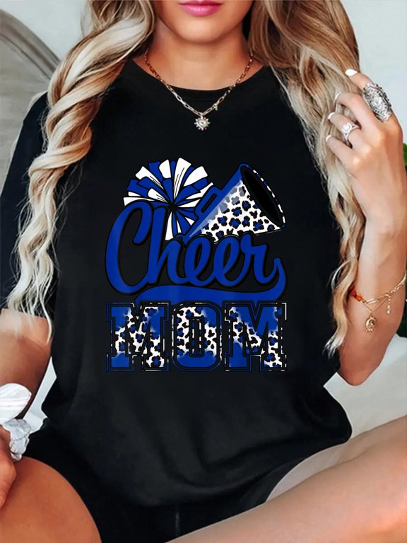 Cheer Mom Cheerleader Mom Cheer Mama Biggest Fan Mothers Day T-Shirt