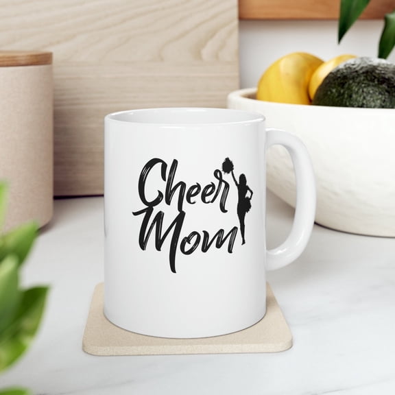 Cheer Mom 11 oz Coffee Mug - Gift for Cheerleading Moms White Ceramic