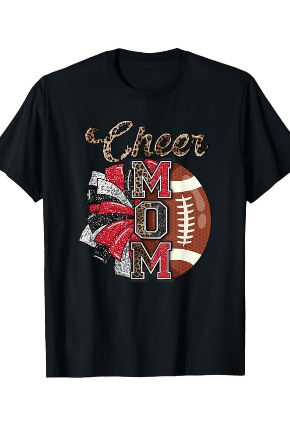 Cheer Mom Football Graphic T Shirt Game Day Tee