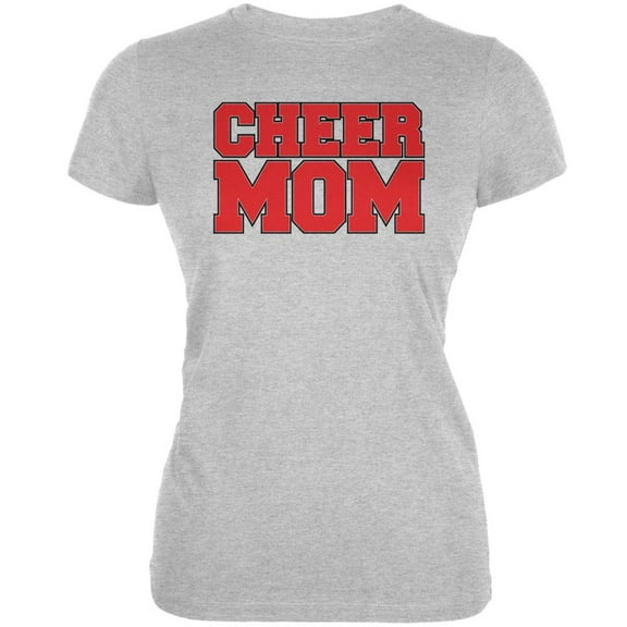 Cheer Mom Heather Grey Juniors Soft T-Shirt - Medium