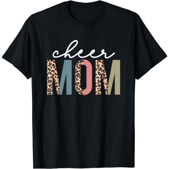 Cheer Mom Leopard Cheerleader Bleached Mothers Day T-Shirt