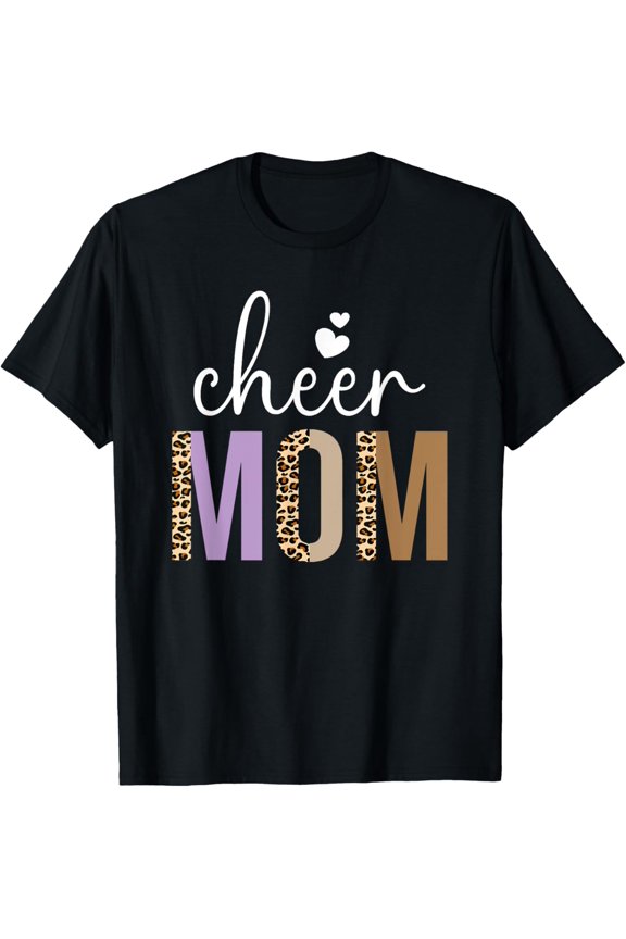 Leopard Cheerleader For Women Mothers Day T-Shirt