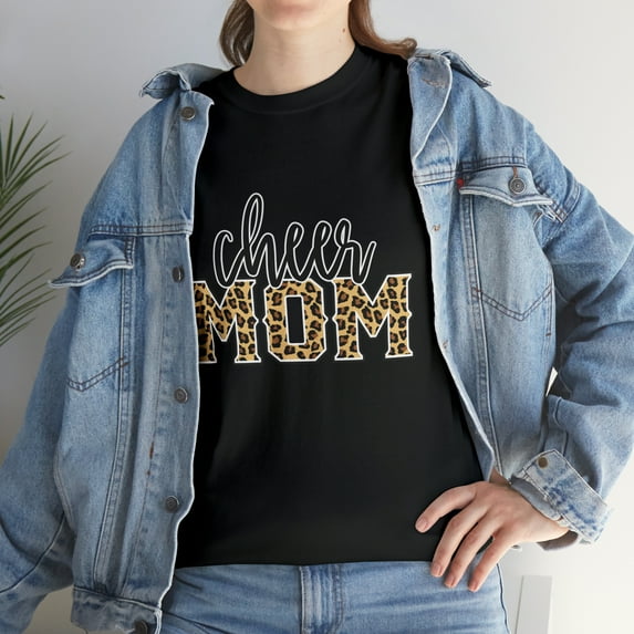 Cheer Mom Leopard Proud Cheerleader Cheerleading T-Shirt