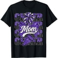 thumbnail image 1 of Cheer Mom Mama Bow Sport Cheerleader Cheerleading Purple Shirt BLACK Unisex S-5XL, 1 of 4