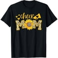 thumbnail image 1 of Cheer Mom Megaphone Cute Sunflower Leopard Cheetah T-Shirt, 1 of 3