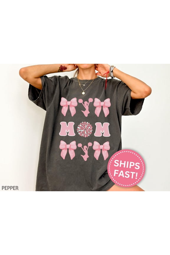 Cheer Mom Shirt Cheer Mom Tshirt Coquette Bow Cheer Mom Cheering Mama Cheerleading Mom Shi