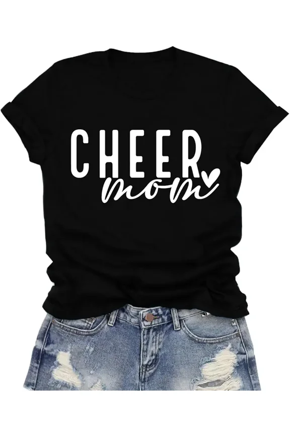 Cheer Mom Shirt Game Day Mama Cheerleading Tee Tops Women T-Shirt Z7953, for Men & Women, up to Size 5XL
