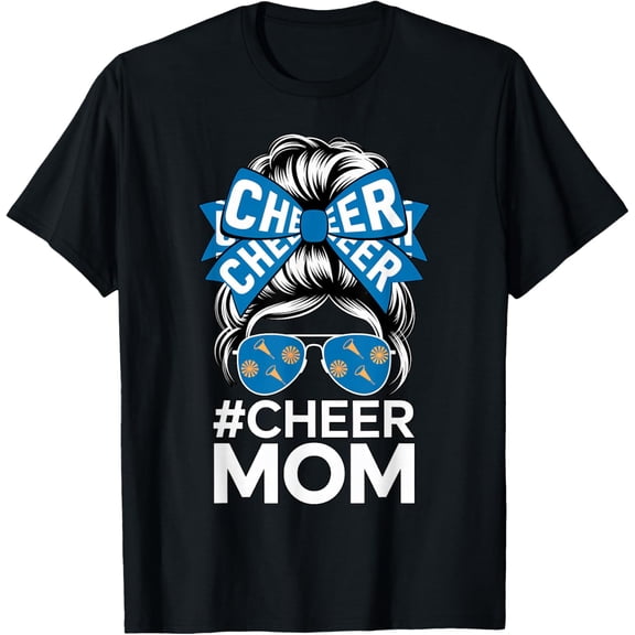 Cheer Mom Sports Fan Bow Sunglasses Cheerleading Support T-Shirt TShirt