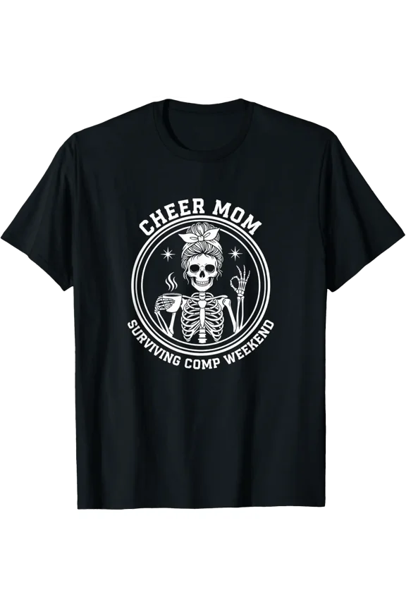 Cheer Mom Surviving Comp Weekend Cheerleading Mom Survival T-Shirt Size S-5XL