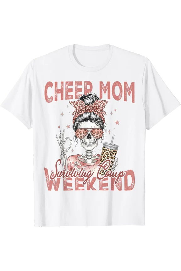 Cheer Mom Surviving Comp Weekend Cheerleading T-Shirt Size S-5XL