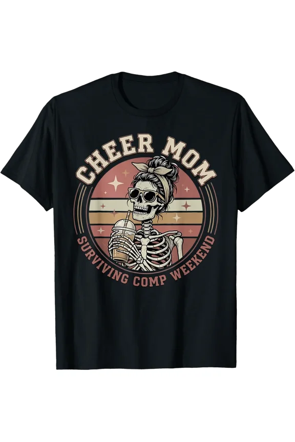 Cheer Mom Surviving Comp Weekend Cheerleading T-Shirt Size S-5XL