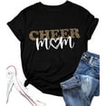 thumbnail image 1 of Cheer Mom T-Shirt for Women Game Day Cheerleading Mom Funny Graphic Sports Season Top100%cotton, 1 of 5