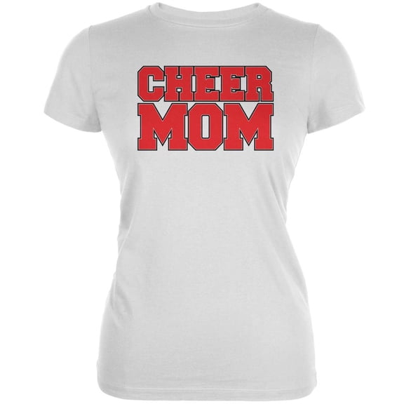 Cheer Mom White Juniors Soft T-Shirt - Large