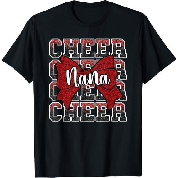 Cheer Nana My Favorite Cheerleader Calls Me Nana Red T-Shirt Shirts