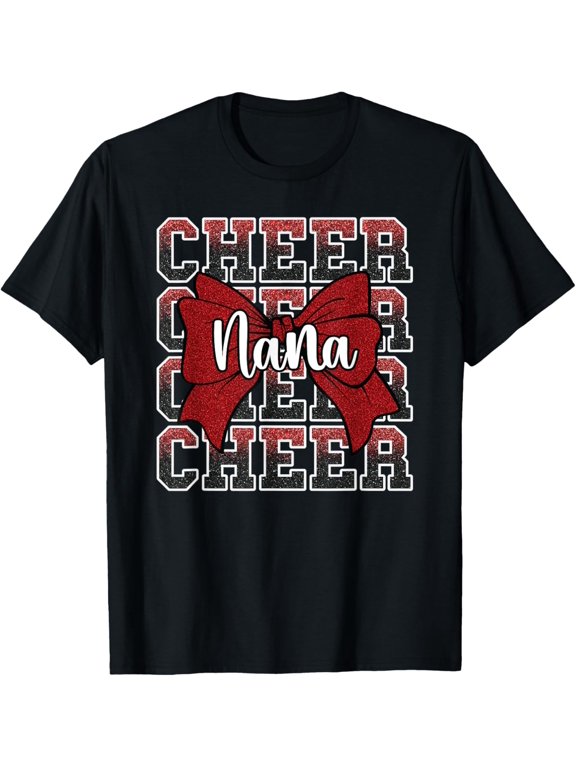 Cheer Nana My Favorite Cheerleader Calls Me Nana Red T-Shirt Shirts