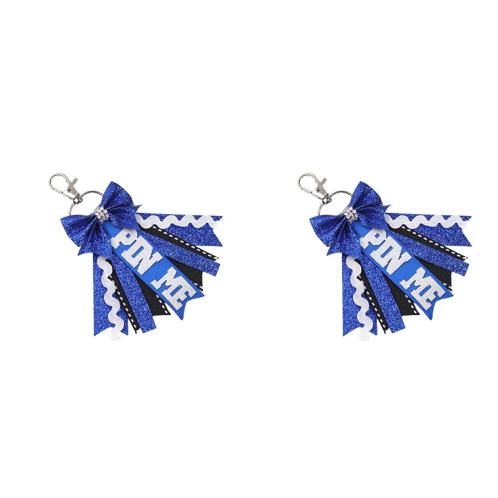 Cheerleading Ribbon Keychains Cheer PinMe Ribbon for Backpacks Glitters Cheerleaders Keychains Bulk ...