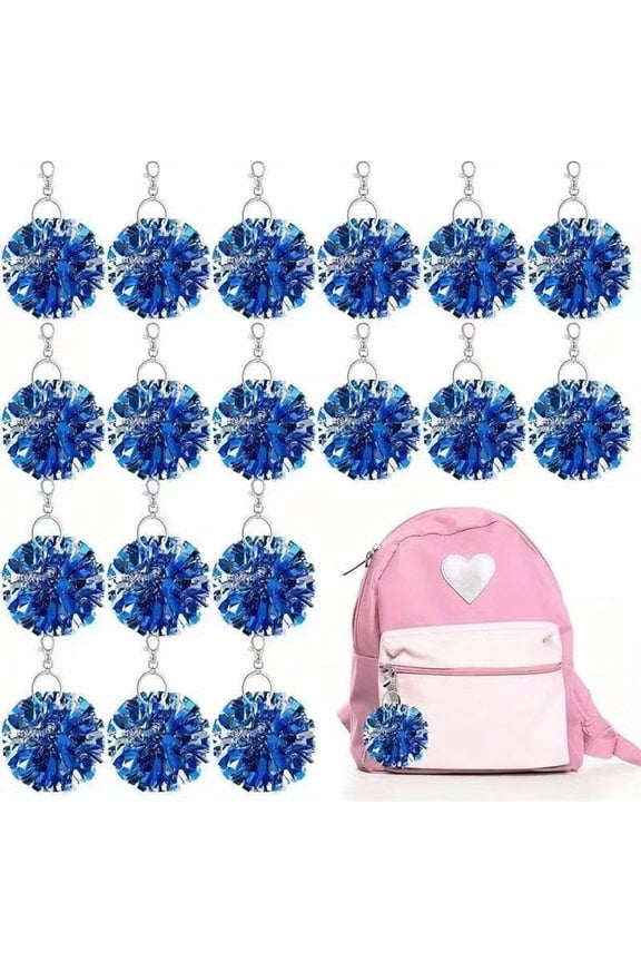 Cheer Pom Pom Keychain Cheerleader Gifts Cheerleading Keyring Charm Foil with Keychain Hooks for Women Accessories